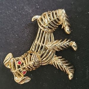 Vintage Scottie goldtone wire dog brooch pin.  NWOT.